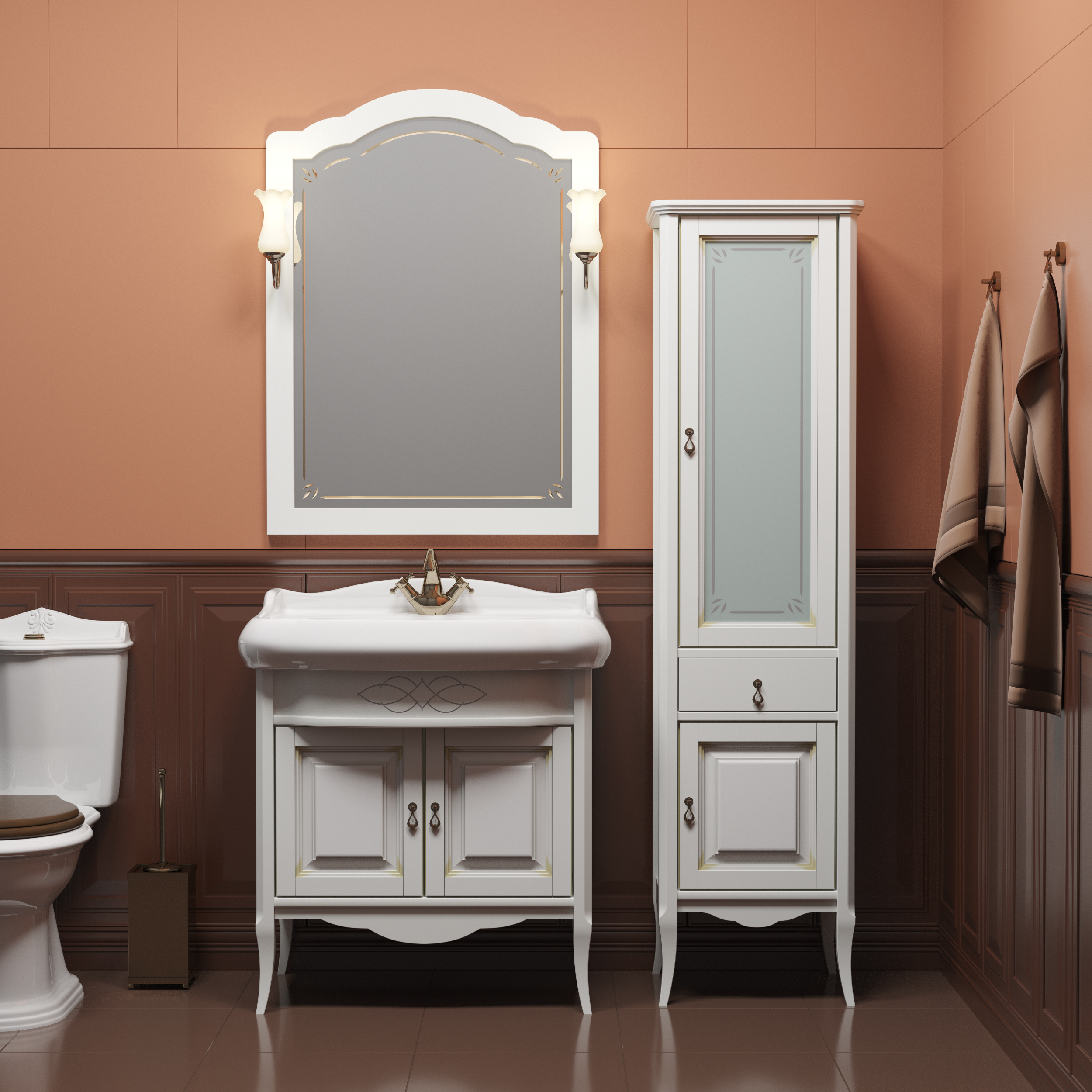Мебель для ванной комнаты сиреневого цвета